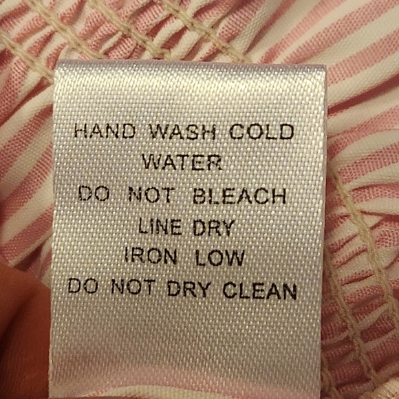 HYFVE Pink Striped Smocked Tube Top w/Ties Large (5194) - Picture 7 of 7